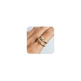 Anel Tly Gold Silver Banhado A Ouro 18k Cz Feminino Tamanho 6-10