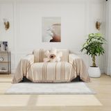 Capa De Poltrona Dreamingo Sofá Lavável De Chenille Bege 180x230cm