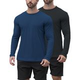 Rash Guard Hoplynn Upf 50+ Para Homens, Pacote Com 2 Unidades, Preto, Azul Marinho, Xl