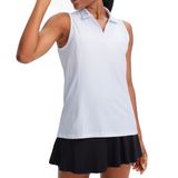Camisas Polo De Golfe Femininas Sem Mangas G Gradual, Brancas, Tamanho Xs