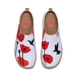 Sapatos Em Toledo Ⅱ Beija-flor E Papoula Pintados Para Mulheres