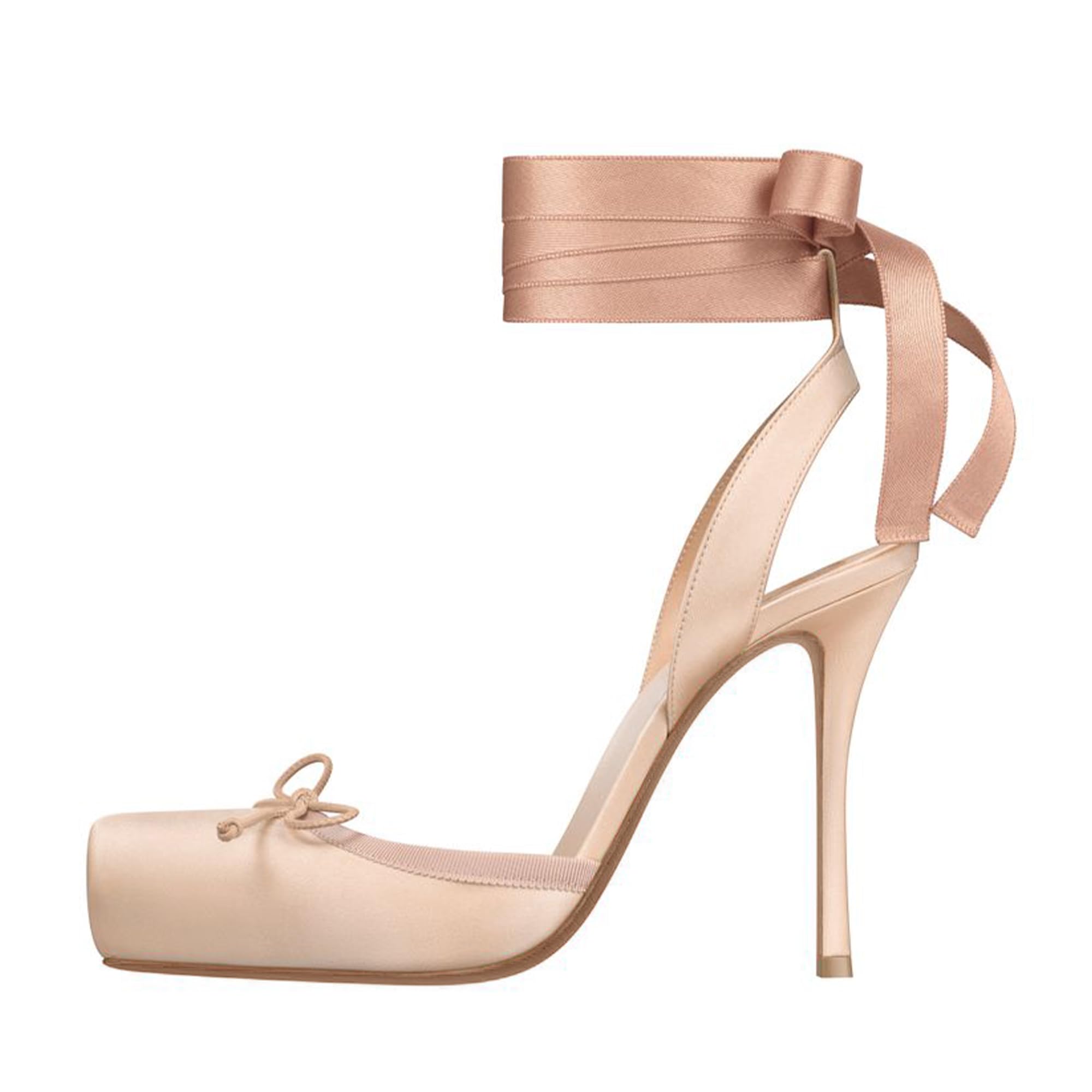 Saltos De Balé Riekhany Satin Para Mulheres De Salto Alto Rosa