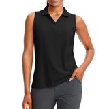 Camisa Polo De Golfe Feminina Regata G Gradual, Preta, Tamanho Xxl
