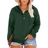 Blusas Com Capuz Eytino, Gola De Botão Feminina, Manga Comprida, 2x Verde