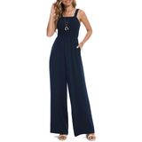 Macacão Feminino Prettyleaf, Pequeno, Casual, Solto, Azul Marinho M