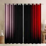 Cortinas De Janela Feelyou Abstract Ombre Pink Red Black 2 Painéis