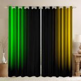 Cortinas De Janela Feelyou Abstract Ombre Green Yellow 2 Painéis