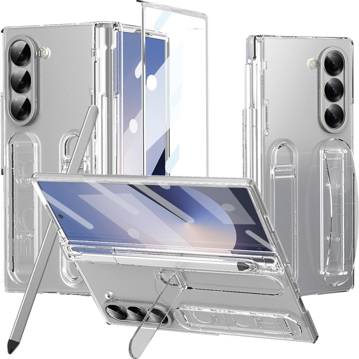 Capa De Telefone Ninki Transparente Com Suporte Para Caneta S Para Samsung Z Fold 5