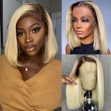 Wig Munx Upgrade Ombre Blonde Bob Human Hair 180% De Densidade