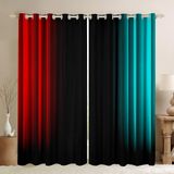 Cortinas De Janela Feelyou Abstract Ombre Red Teal Black 38x45cm