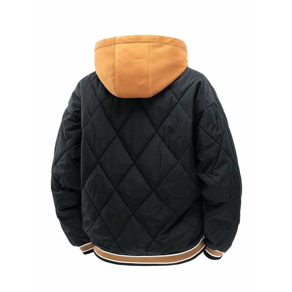 Jaqueta De Inverno Masculina Sijidou Com Capuz Bordado Preto Pp