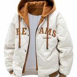 Jaqueta De Inverno Masculina Sijidou Com Capuz Bordado Caqui Gg
