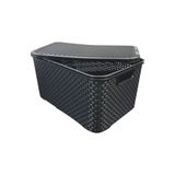 Caixa 07 Litros Preta Cesto Rattan Organizador De Roupas