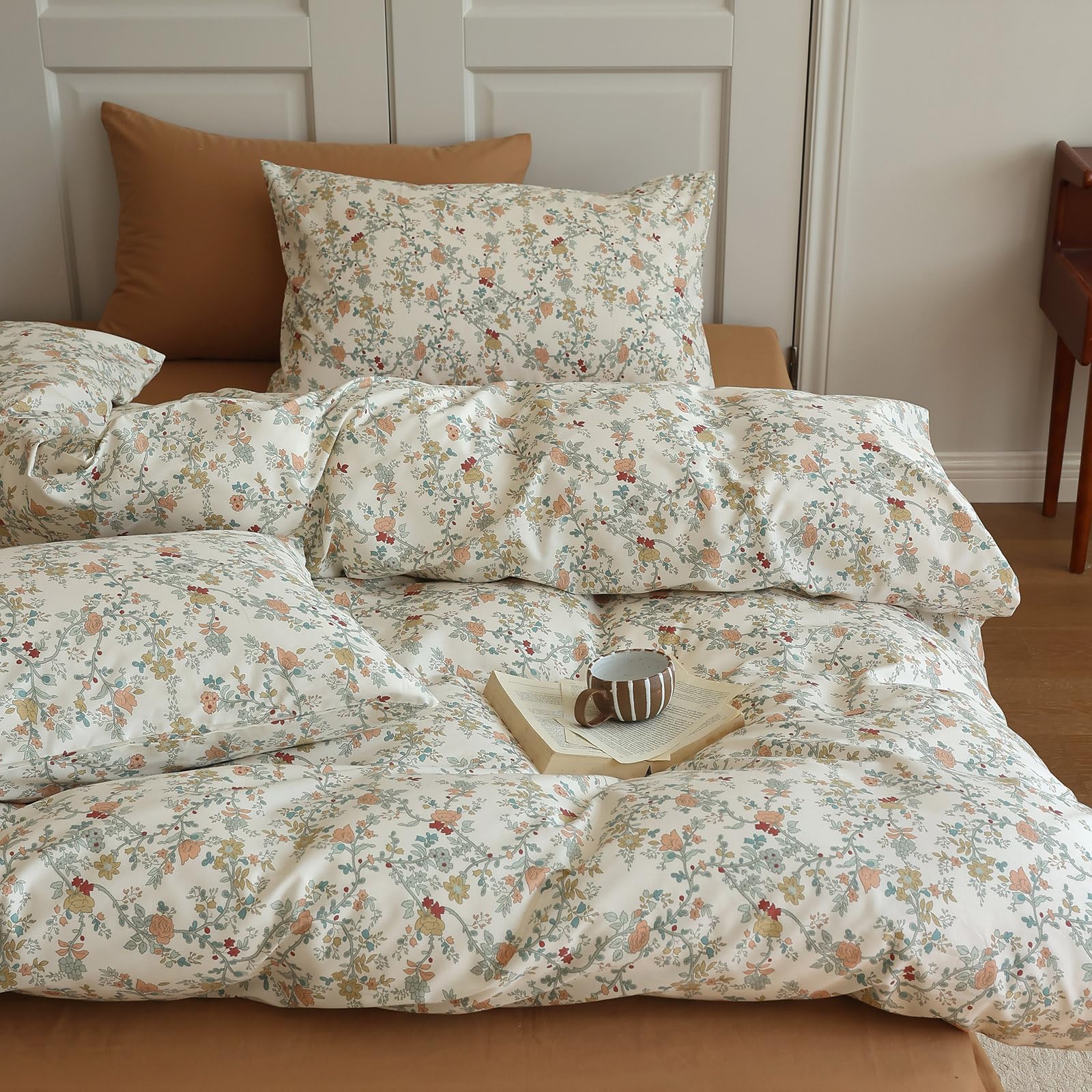 Conjunto De Capa De Edredom Eavd Vintage Style Botanical Floral Full