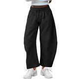 Calça De Moletom Feminina Seekme, Cano, Perna, Cintura Elástica, Algodão, Preta