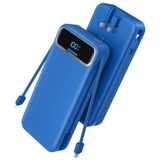 Carregador Portátil Power Bank 20000mah Com Cabos Embutidos