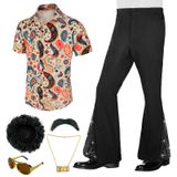 Camisa Masculina Costume Bongzuo 70s Disco Com Calça De Sino