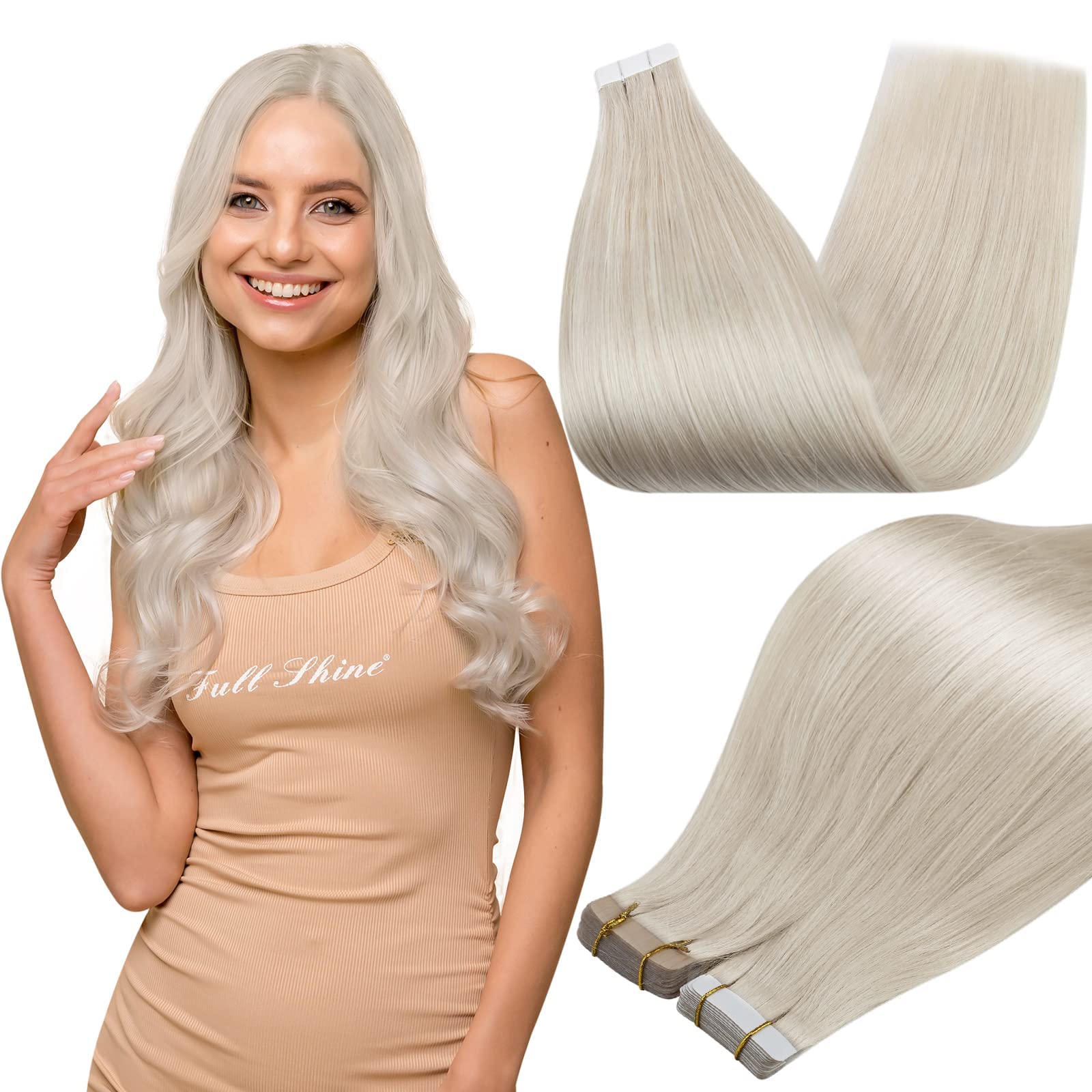 Tape In Hair Extensions Full Shine Remy Human Hair 50 G 20 Unidades