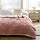 Cobertor Ukeler Sherpa Fleece 127x152cm Rosa Para Sofá