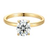 Anel Raprevolt 1.5 2 3 Quilates Oval Moissanite Banhado A Ouro 18k