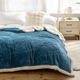 Cobertor Ukeler Fleece 127x152cm Fuzzy Soft Thick Floral Navy