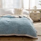 Manta Ukeler Floral Sherpa Fleece 130x150cm Azul