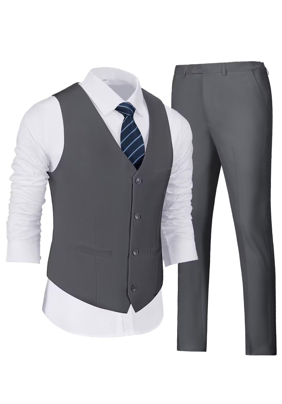 Suit Wehilion Dark Grey, 2 Peças Para Homens, Casamento, Corte Justo