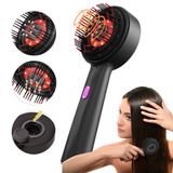 Escova De Massagem Para Couro Cabeludo Com Aplicador Elétrico De Óleo De Cabelo Ipx7 Preta