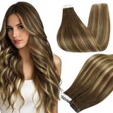 Fita Adesiva Em Extensões De Cabelo Full Shine 60 Cm, Marrom Médio A Mel