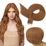 Fita Adesiva Full Shine Para Extensões De Cabelo Em 50 G E 20 Cm, Cor 330, Laranja