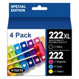 Cartuchos De Tinta Wiseta 222xl Remanufaturados Para Epson 222