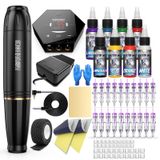 Kit De Pistola De Tatuagem Wormhole Wtk070 Com Caneta De Tatuagem E Suprimentos