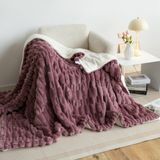 Cobertor Ukeler De Lã Sherpa Listrada Grossa 150x200cm