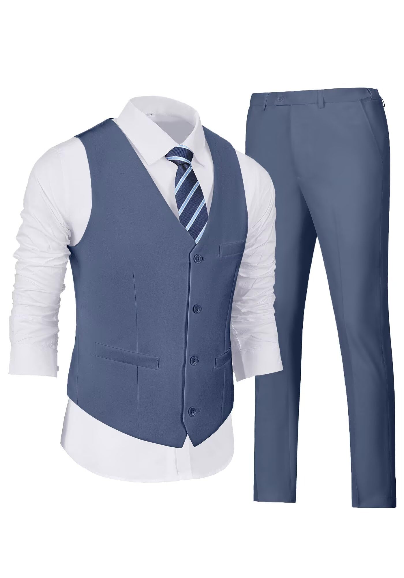 Suit Wehilion Denim Blue, 2 Peças Para Baile De Casamento Masculino