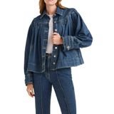 Jaqueta Jeans Cortada Ezapine De Manga Comprida Para Mulheres
