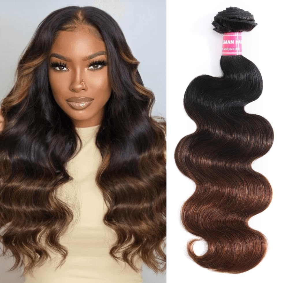Hair Weave Unice Castanho Castanho Ombre Body Wave 30cm 100g