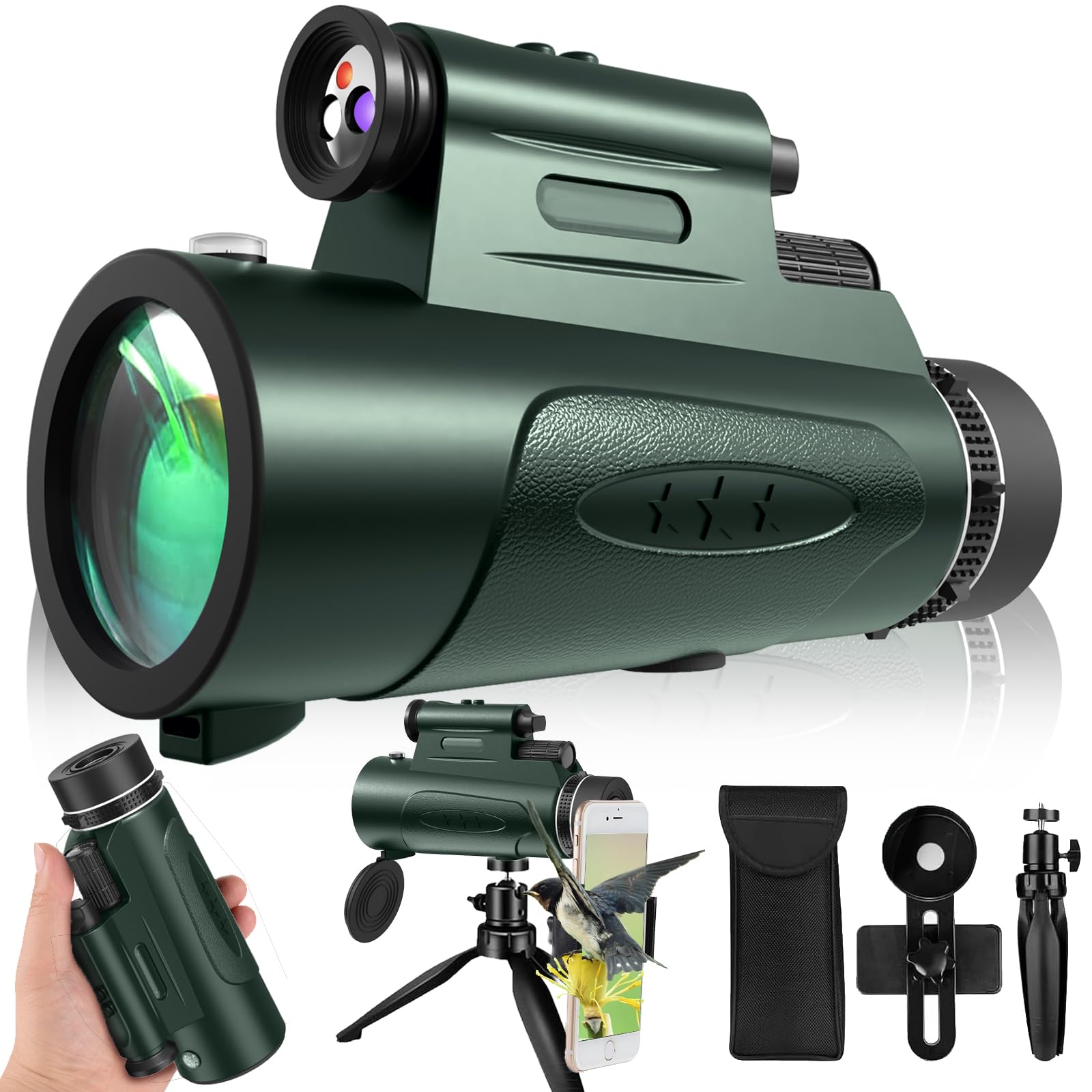 Telescópio Monocular Asxmhgo 80x100 Hd Com Luzes Para Adultos