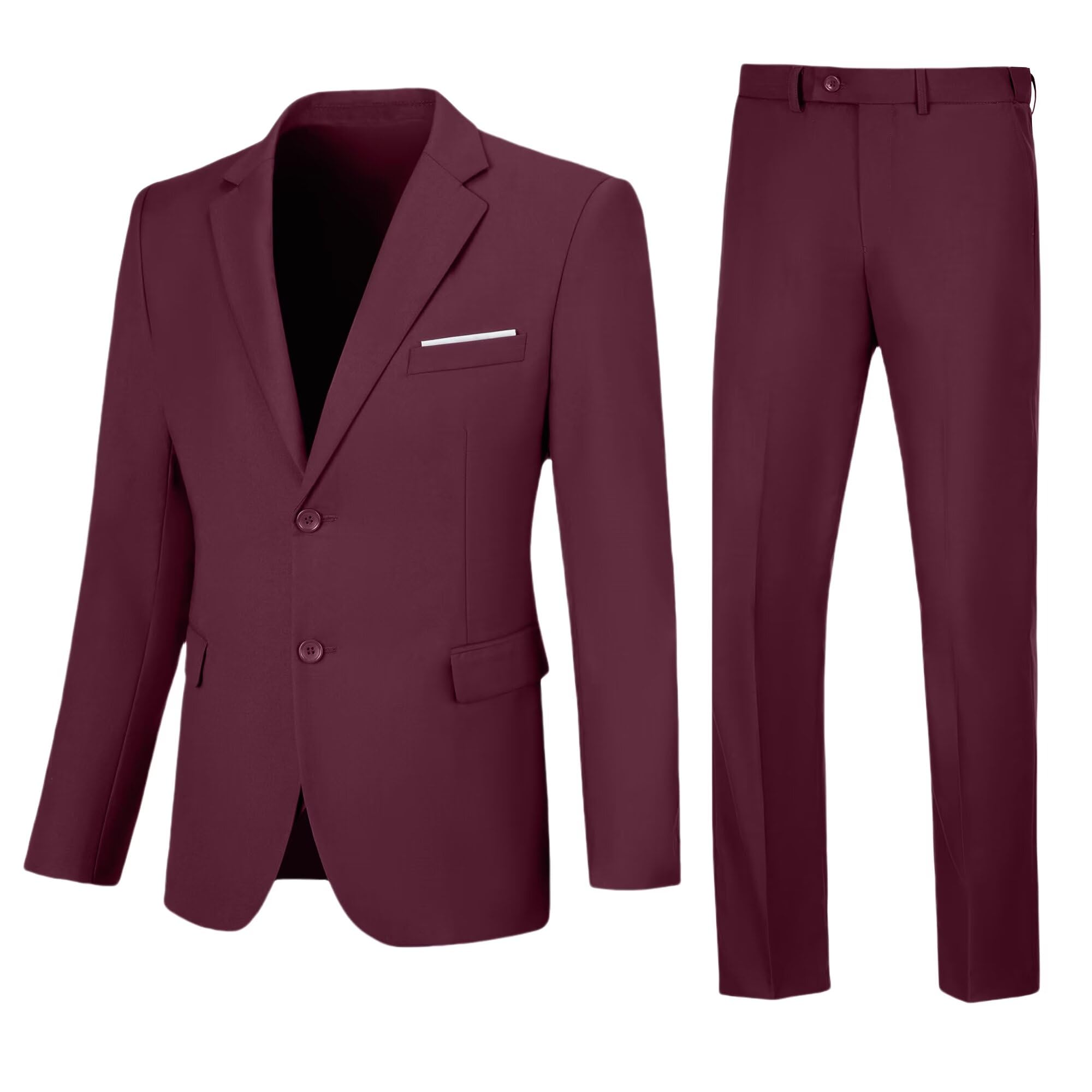 Suit Netsky De 2 Peças Slim Fit Solid Two Button Burgundy Xs Masculino