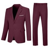 Jaqueta Slim Fit Solid De Dois Botões Suit Netsky, De 2 Peças, Cor De Vinho