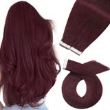 Fita Adesiva Em Extensões De Cabelo Moresoo Wine Red 45 Cm 100g 40 Unidades