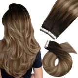 Fita Adesiva Em Extensões De Cabelo Moresoo Balayage Brown 100g 20"