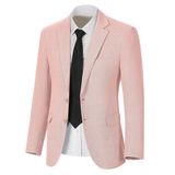 Jaqueta Blazer Herringbone Tweed Wool Blend Para Homens Rosa