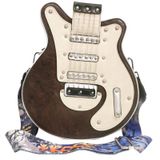 Bolsa De Ombro Tiracolo Lyuxhetaokdiq Em Forma De Guitarra Em Couro Pu