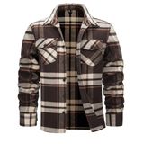 Camisa De Flanela Cotrasen Masculina De Manga Comprida Amarela Marrom S