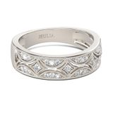 Anel Jeulia Wide Eternity Band 18k Em Prata Banhada A Ouro Branco