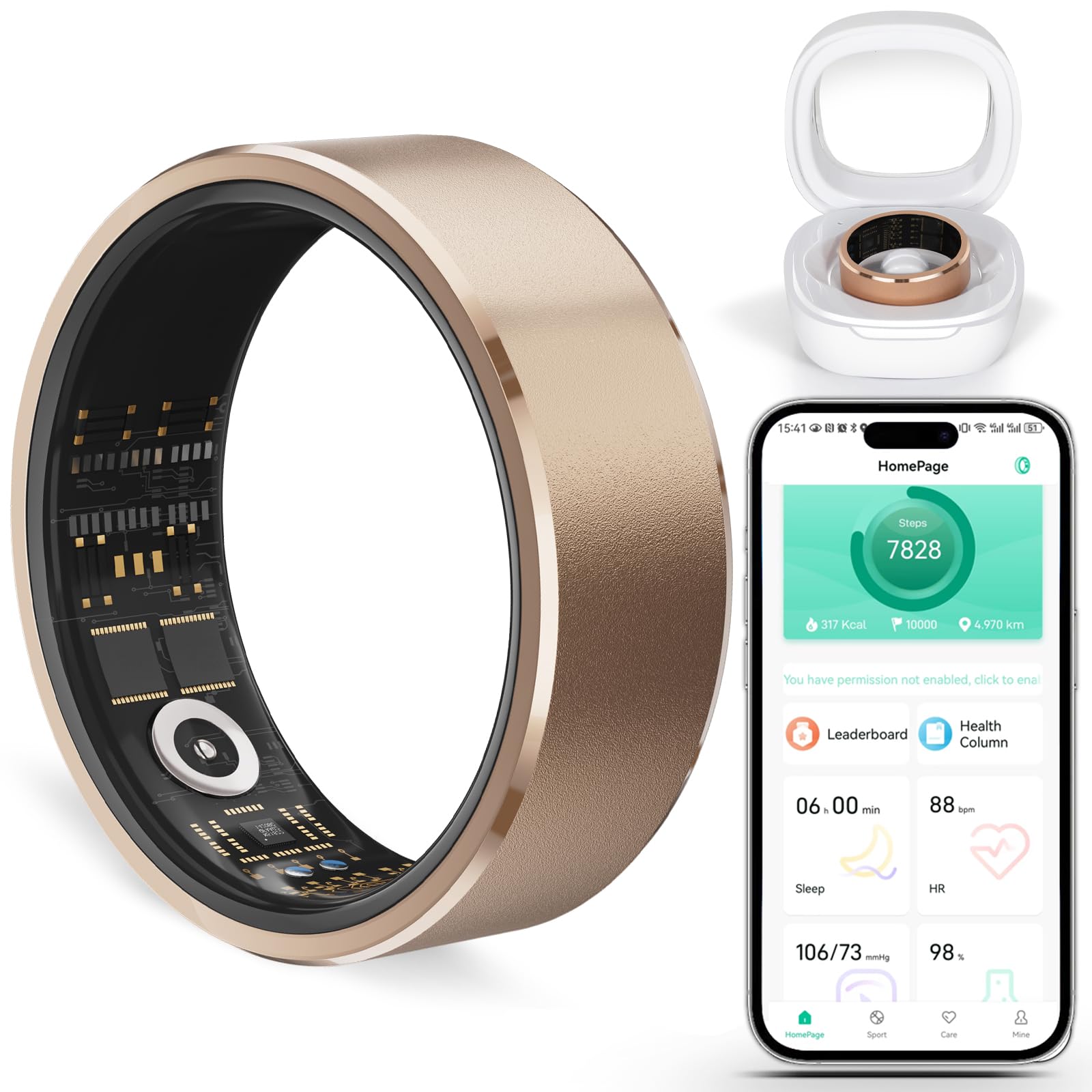 Smart Ring Yuluckgo Health Tracker Fitness Para Homens E Mulheres