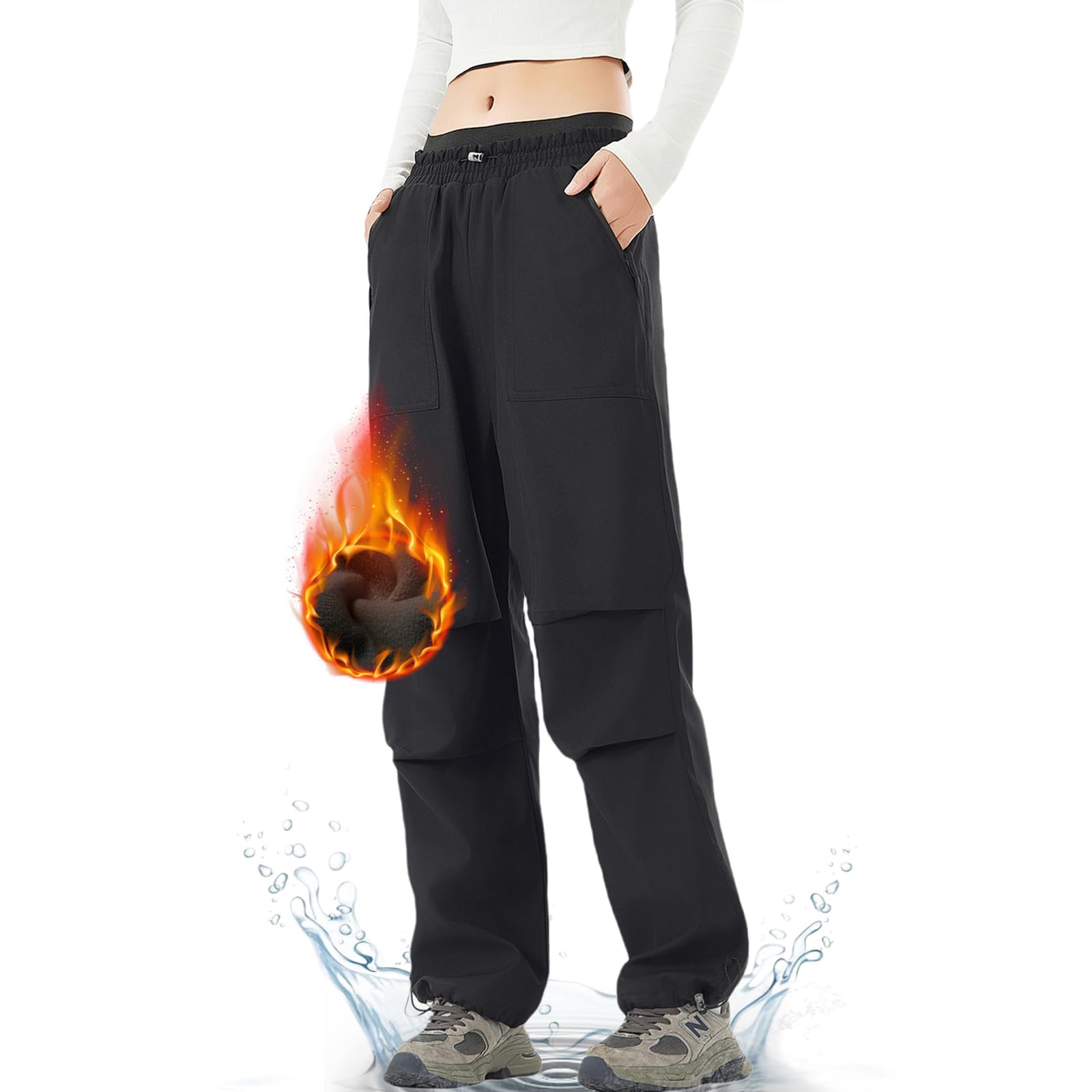 Calças De Neve Snowelve Kl-w301 Impermeáveis Para Mulheres Pretas L