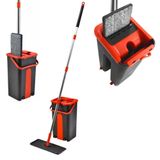 Flat Mop 05 Litros Esfregão Com Balde Para Cantos Difíceis