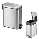 Lixeira 05 Litros Retangular Inox Premium Para Sua Cozinha