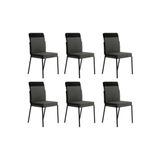 Cadeira De Cozinha Duo 1739 Kit 6 Uni Preto Grafite Preto